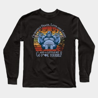 I'm Mostly Peace Love And Light - Yoga Retro Vintage Long Sleeve T-Shirt